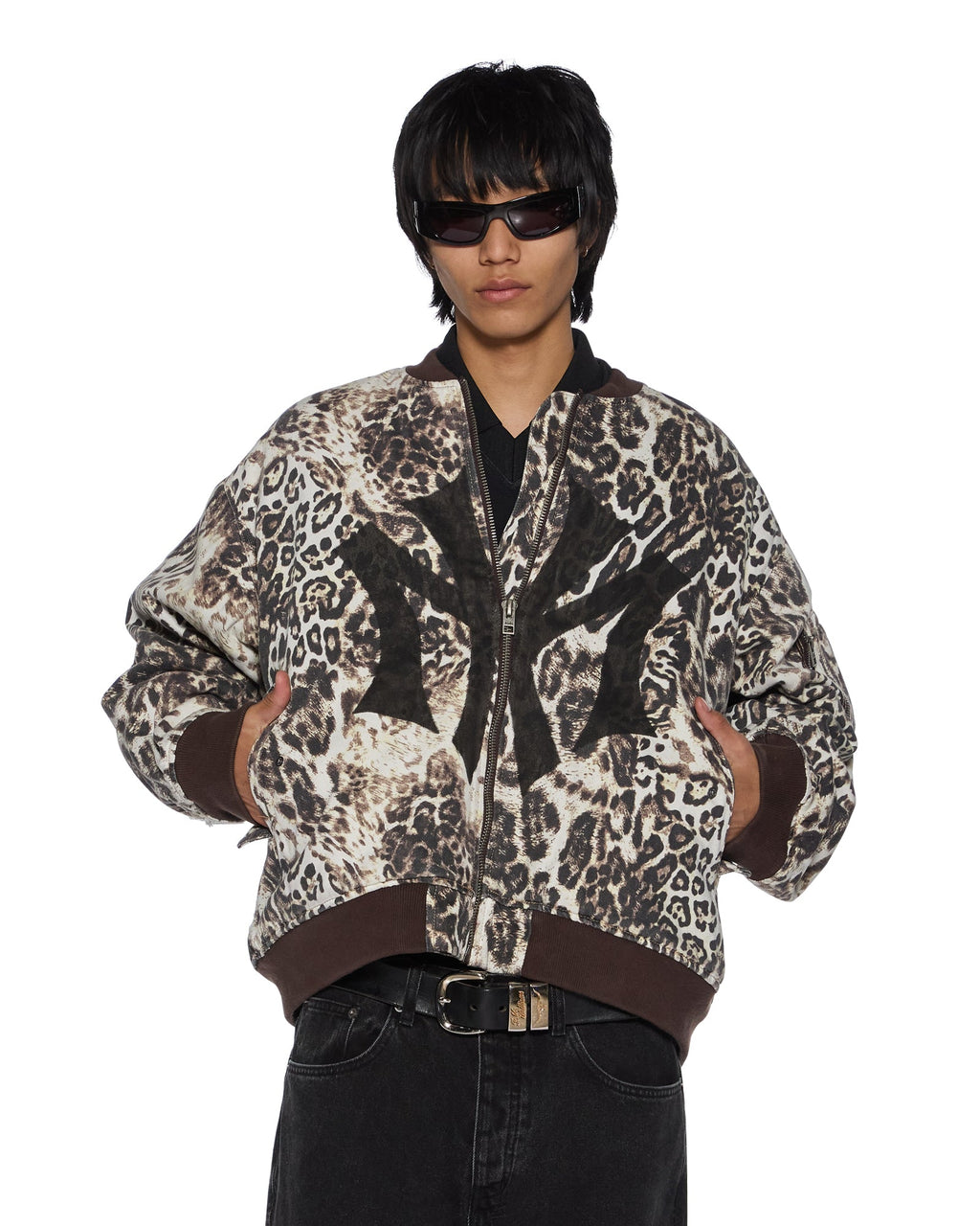 WOMENS MOWALOLA BOMBER CHEETAH TRASHED JACKETS