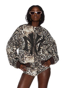 WOMENS MOWALOLA BOMBER CHEETAH TRASHED JACKETS