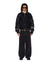 MENS  PATCHED VARSITY JACKET BLACK REGULAR JACKETS