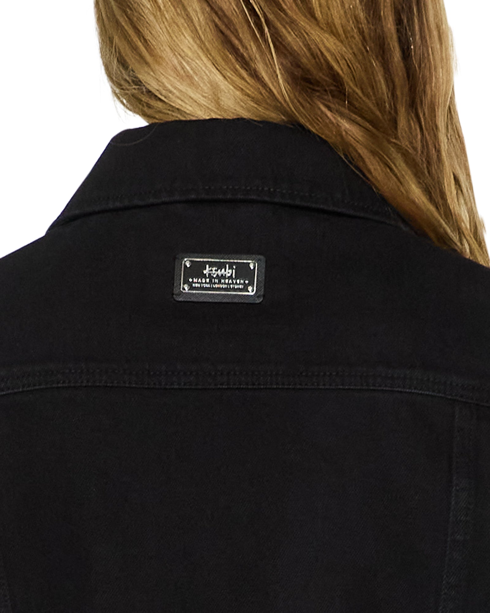 WOMENS  SLIM TRUCKER JET BLACK SLIM JACKETS