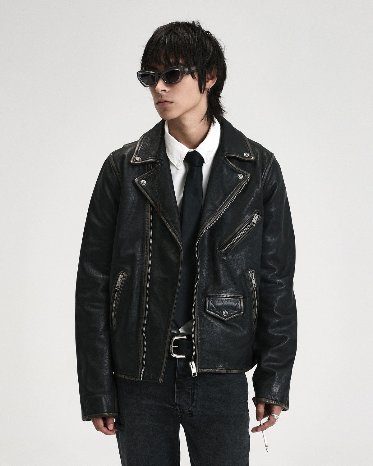 MENS CAPITOL LEATHER JACKET BLACK JACKETS