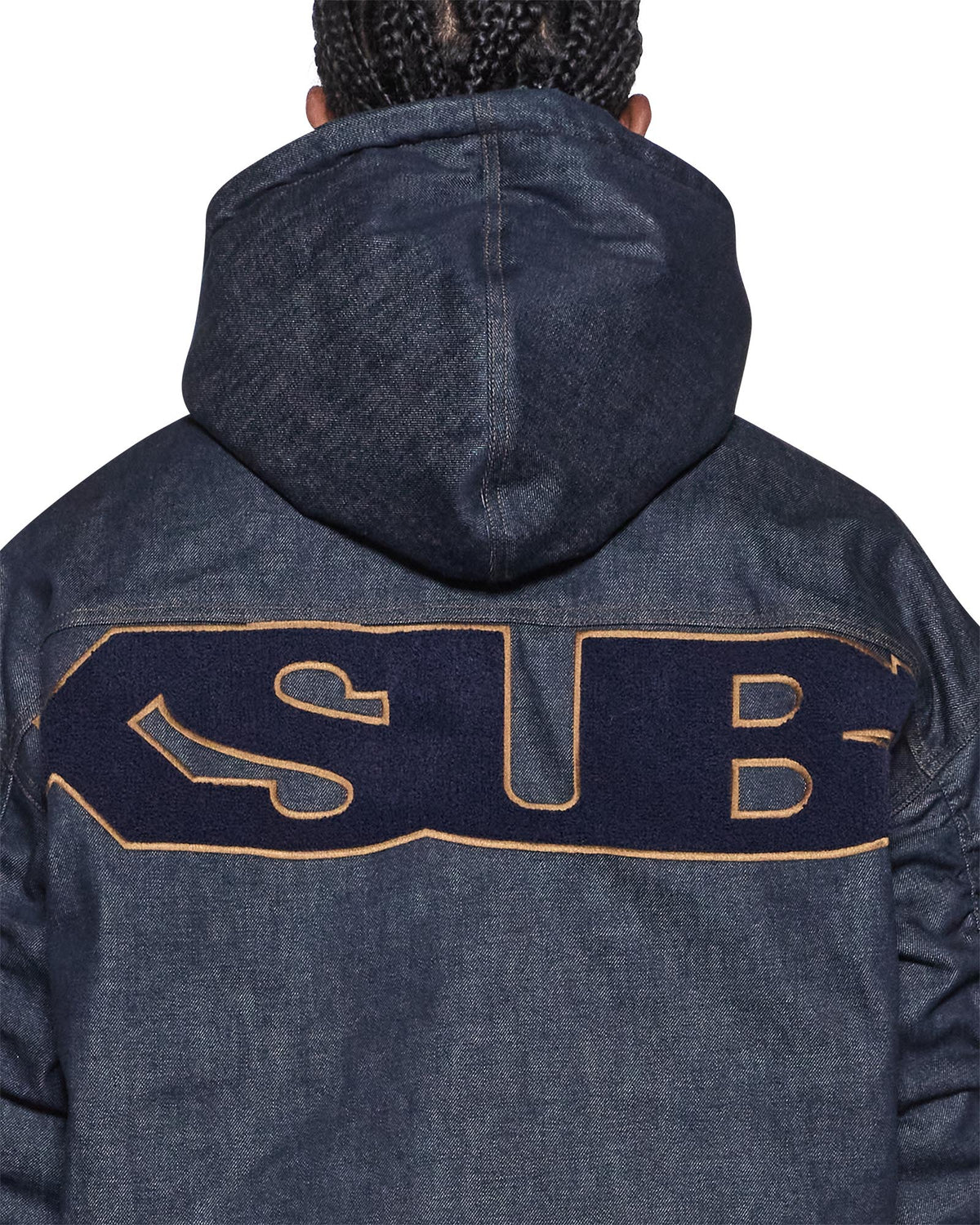 Mens Sott Slouchy Bomber Jacket Raw Relaxed Jackets - Denim