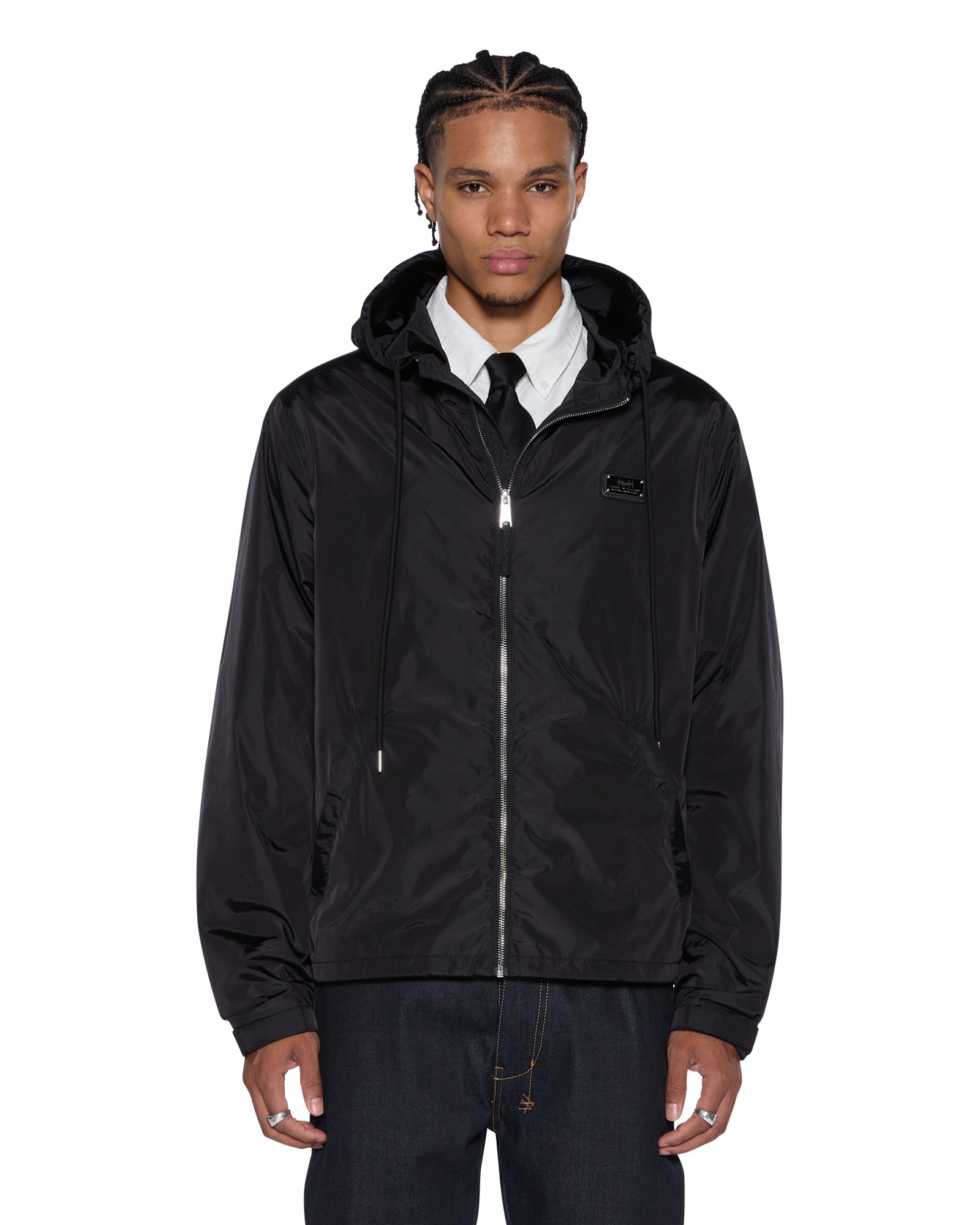 MENS TEK NYLON JACKET BLACK REGULAR JACKETS