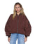 WOMENS  PILOT BOMBER CHOCOLATE OVERSIZED JACKETS