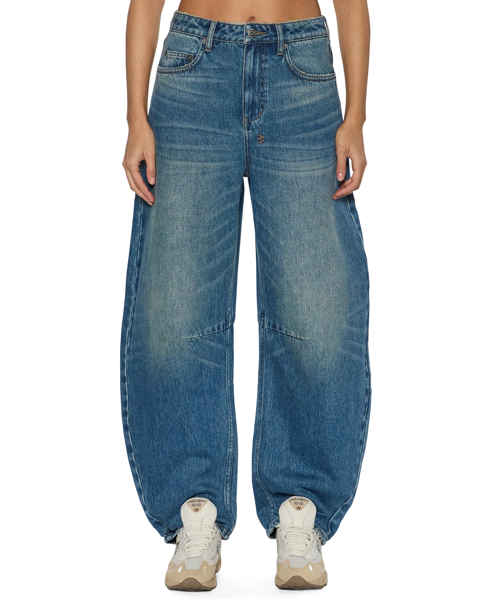 WOMENS  BARREL TEXAS BLUE BARREL LEG DENIM JEANS