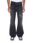 MENS  BRONKO ROADHOUSE BLACK PATCHED BOOTCUT DENIM JEANS