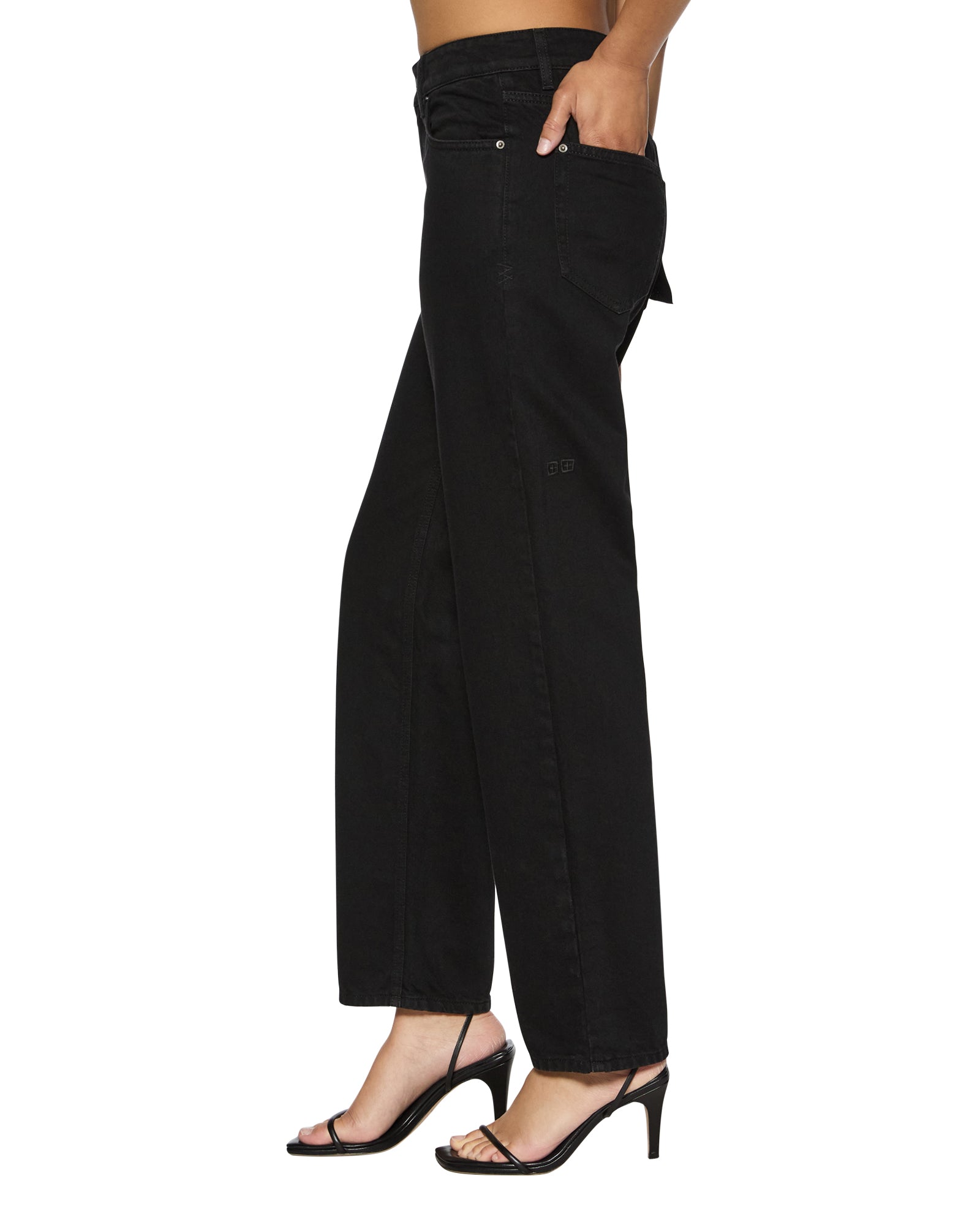 WOMENS  BROOKLYN JET BLACK STRAIGHT DENIM JEANS