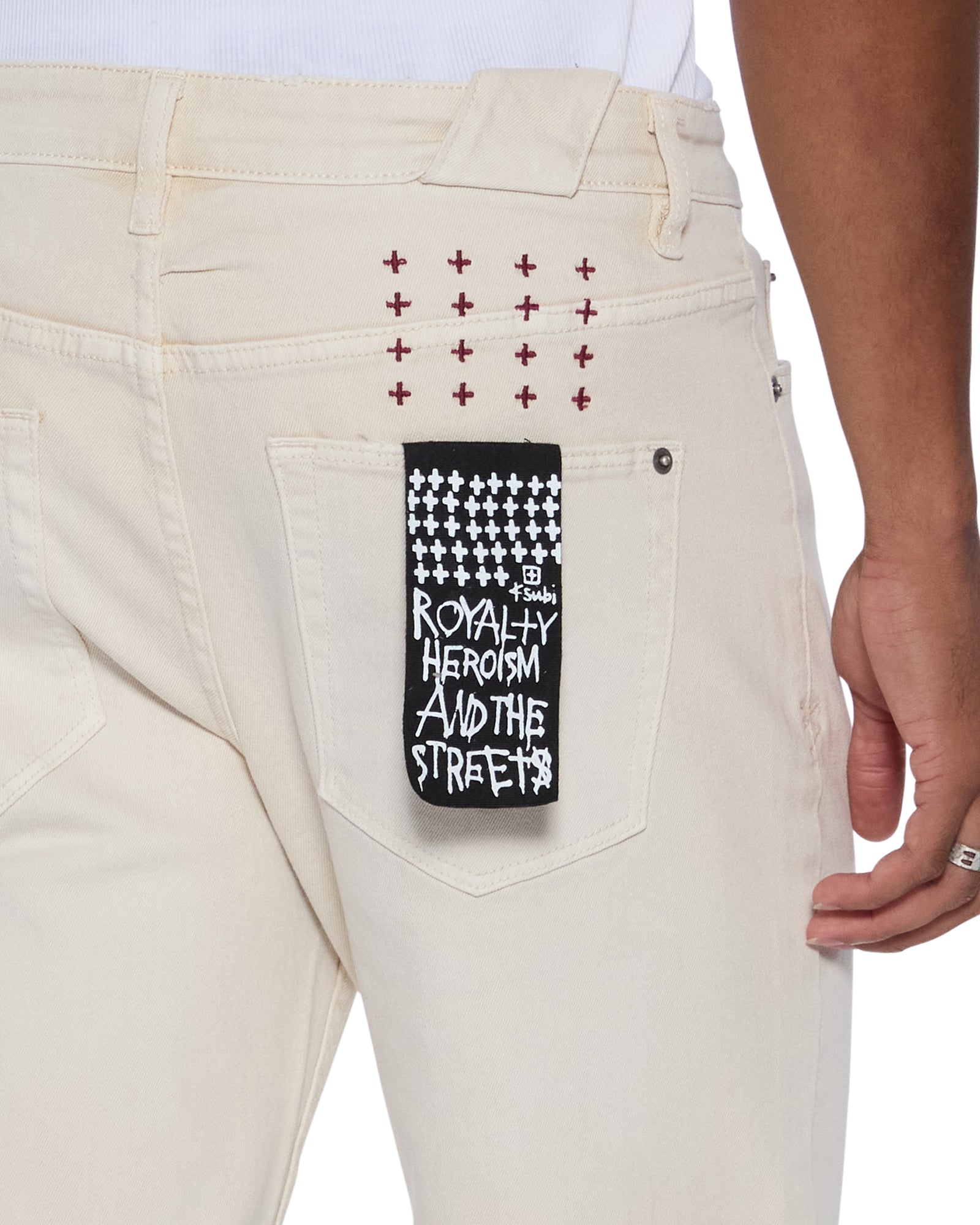 MENS  CHITCH 1999 IVORY SLIM DENIM JEANS