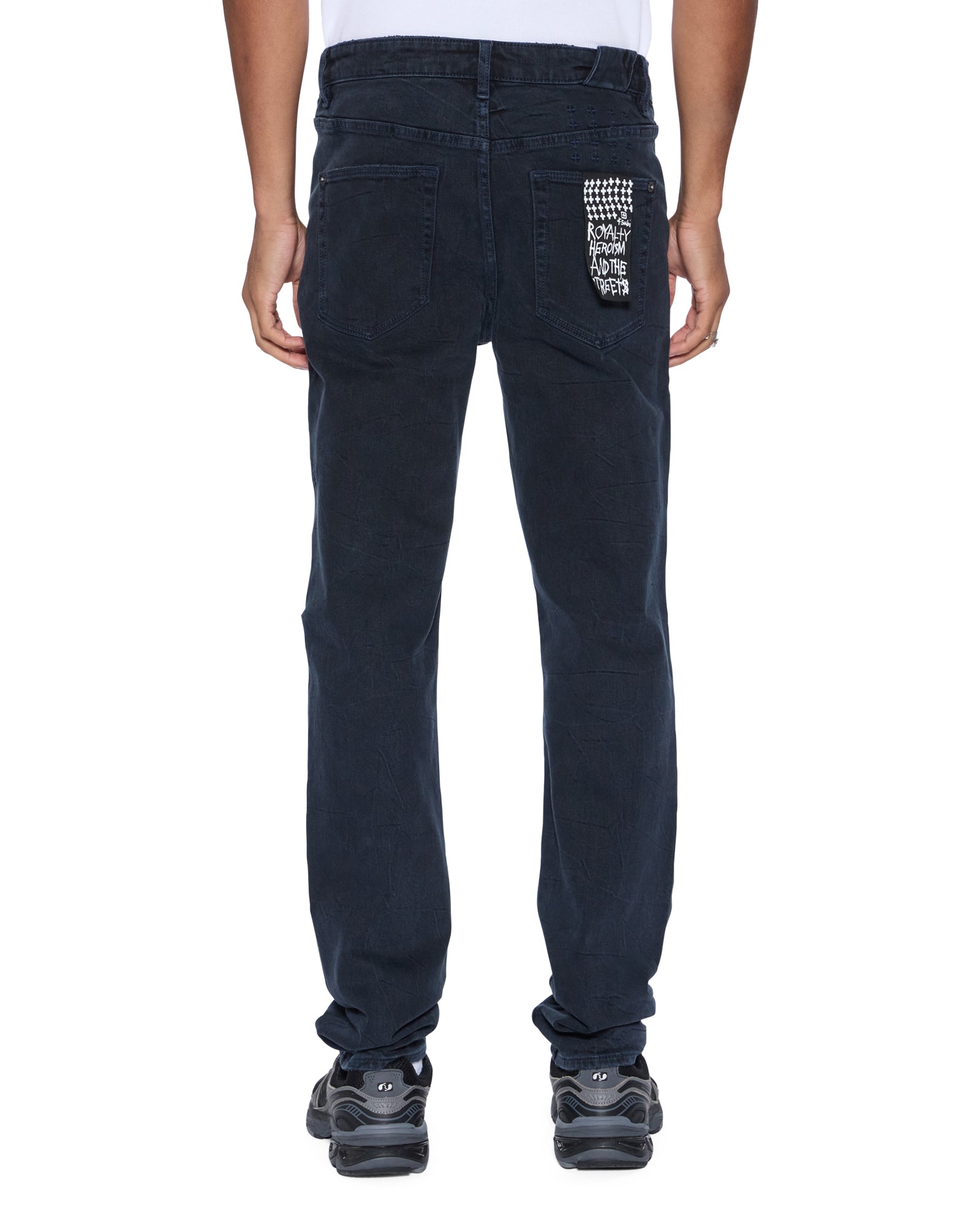 MENS  CHITCH BLACK/BLUE SLIM DENIM JEANS