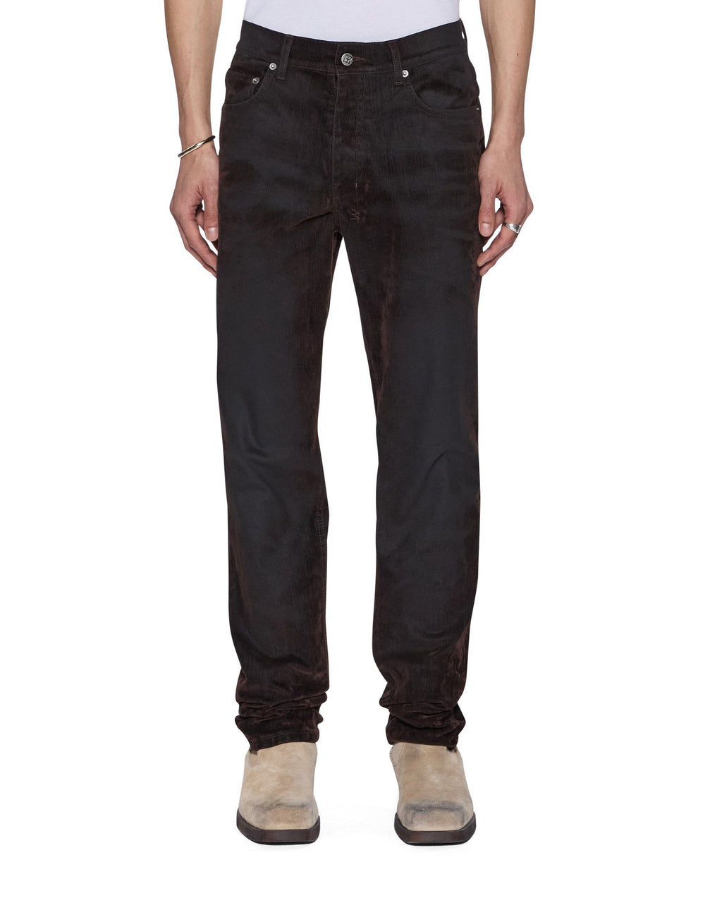 Mens Chitch Chocolate Blur Slim Denim Jeans - Brown