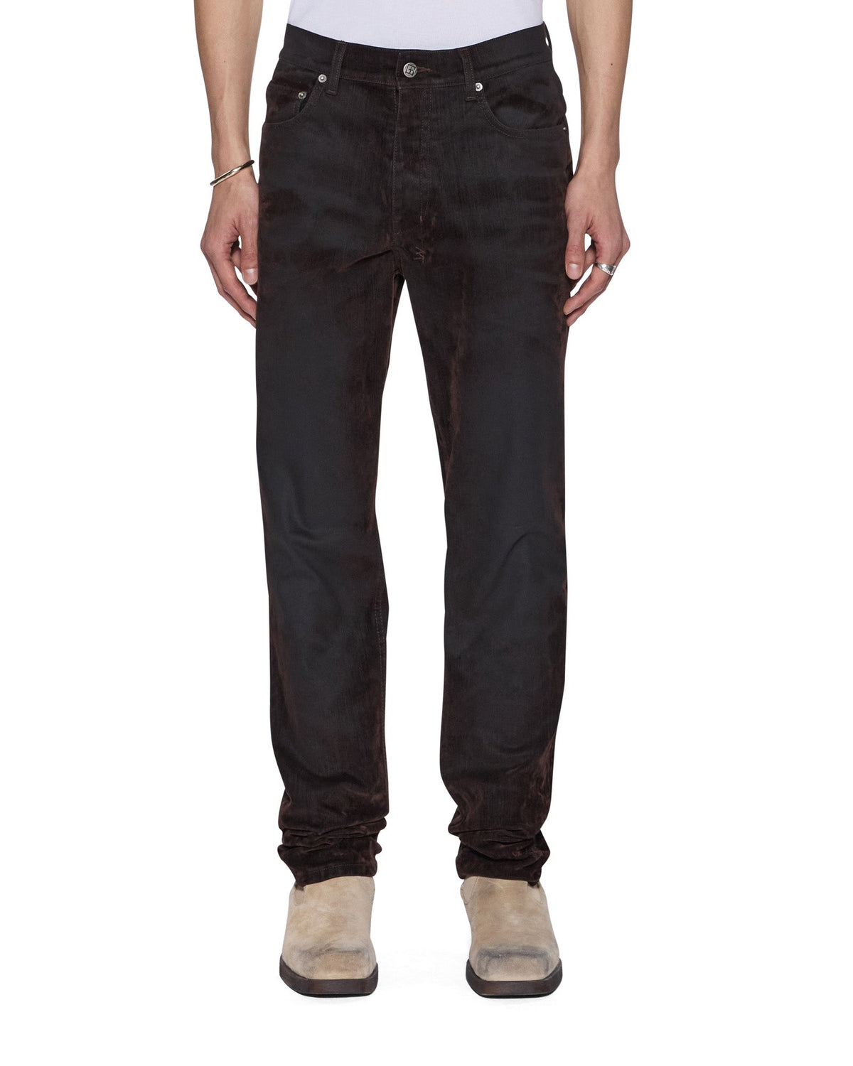 Mens Chitch Chocolate Blur Slim Denim Jeans - Brown