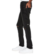 Mens Chitch Krow Krushed Slim Denim Jeans - Black