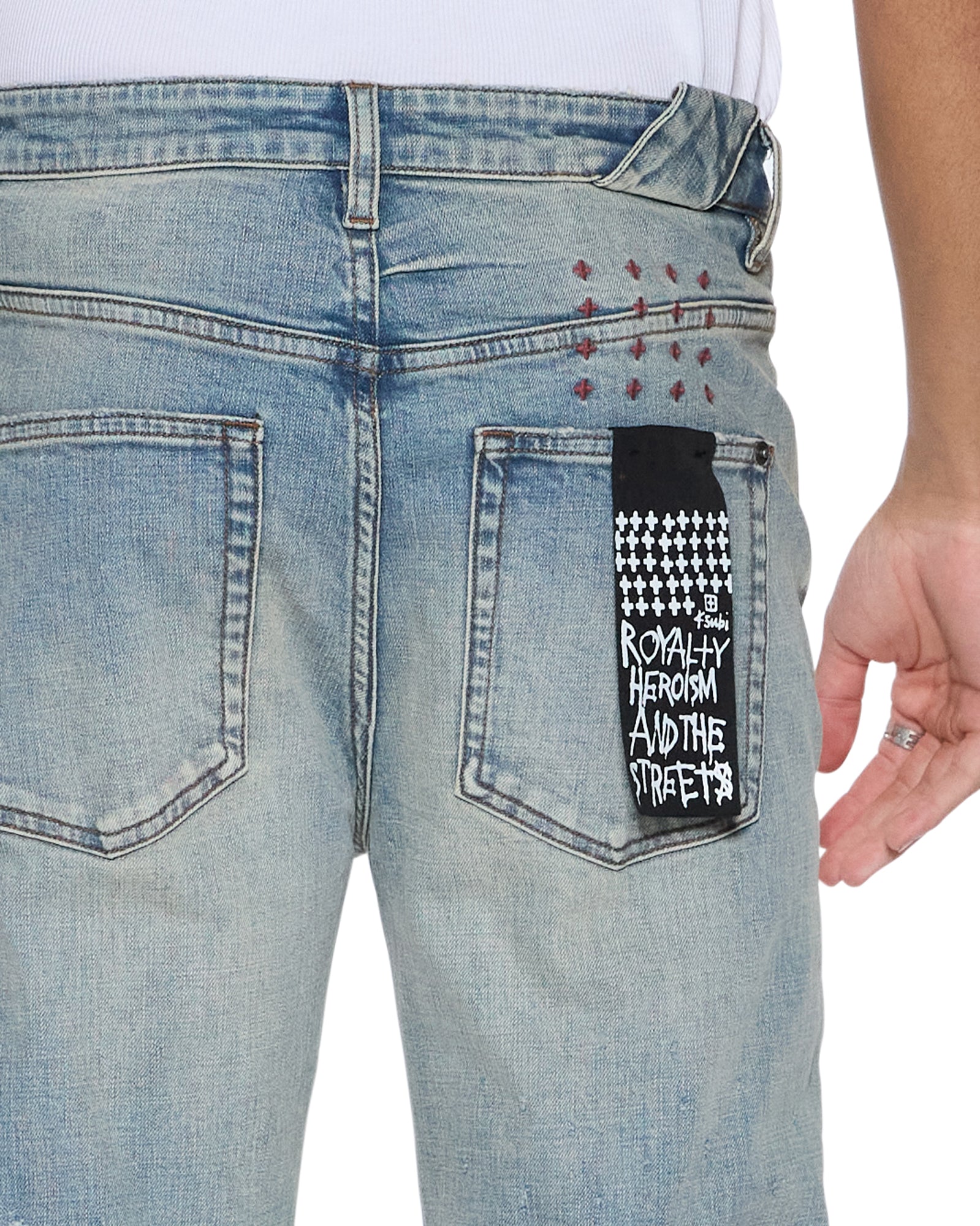 MENS CHITCH SCATTER BLUE SLIM DENIM JEANS