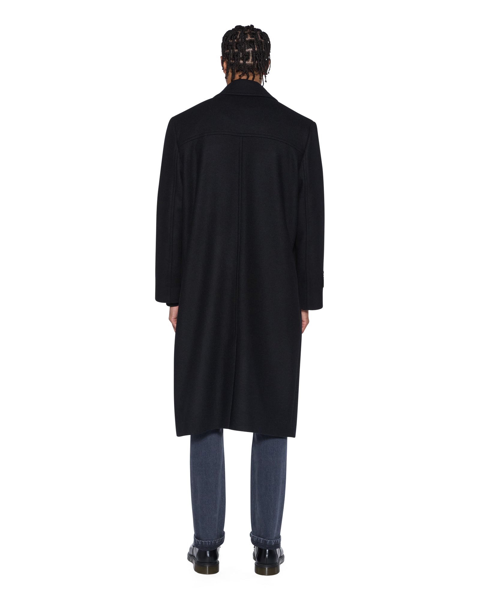 MENS  REDEMPTION WOOL COAT BLACK REGULAR JACKETS