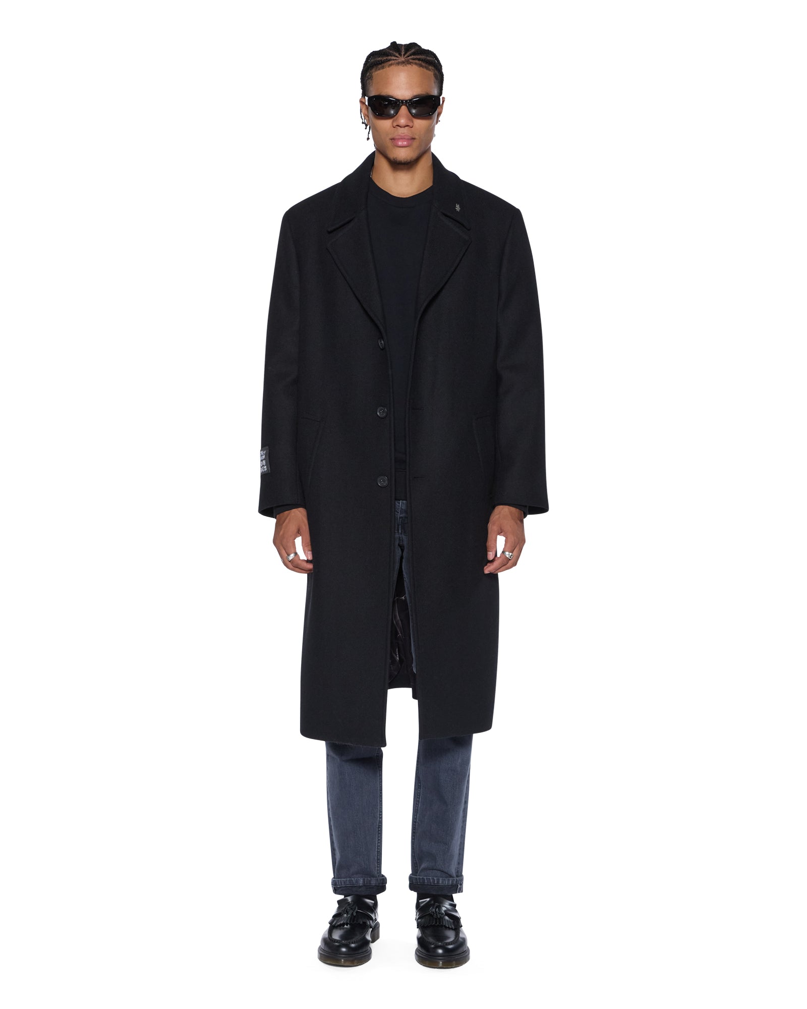 MENS  REDEMPTION WOOL COAT BLACK REGULAR JACKETS