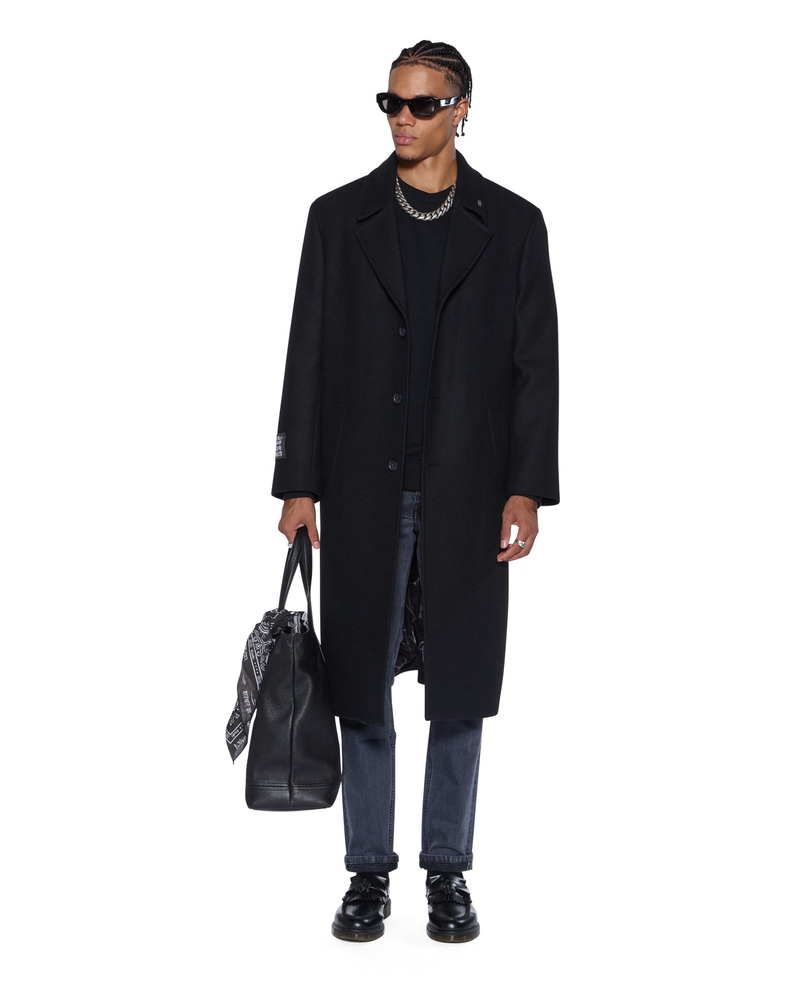 MENS  REDEMPTION WOOL COAT BLACK REGULAR JACKETS