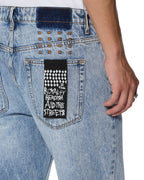 MENS HAZLOW BUNKER BLUE DENIM JEANS