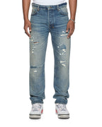 MENS HAZLOW HENDRIX BLUE REPAIR DENIM JEANS