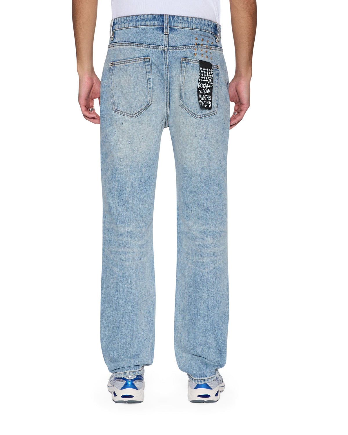 Mens Hazlow Scatter Blue Straight Denim Jeans - Denim