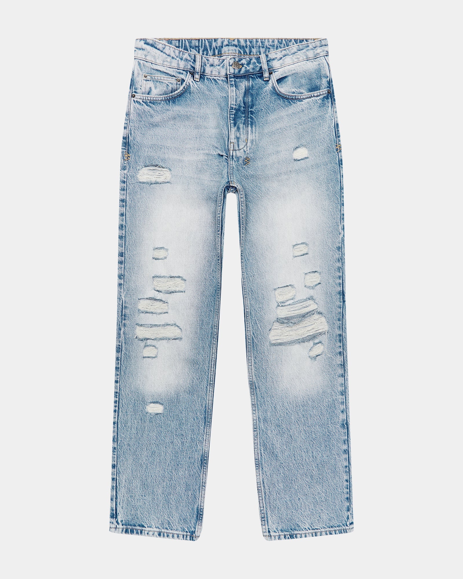 MENS  HAZLOW NU HERITAGE TRASHED STRAIGHT DENIM JEANS