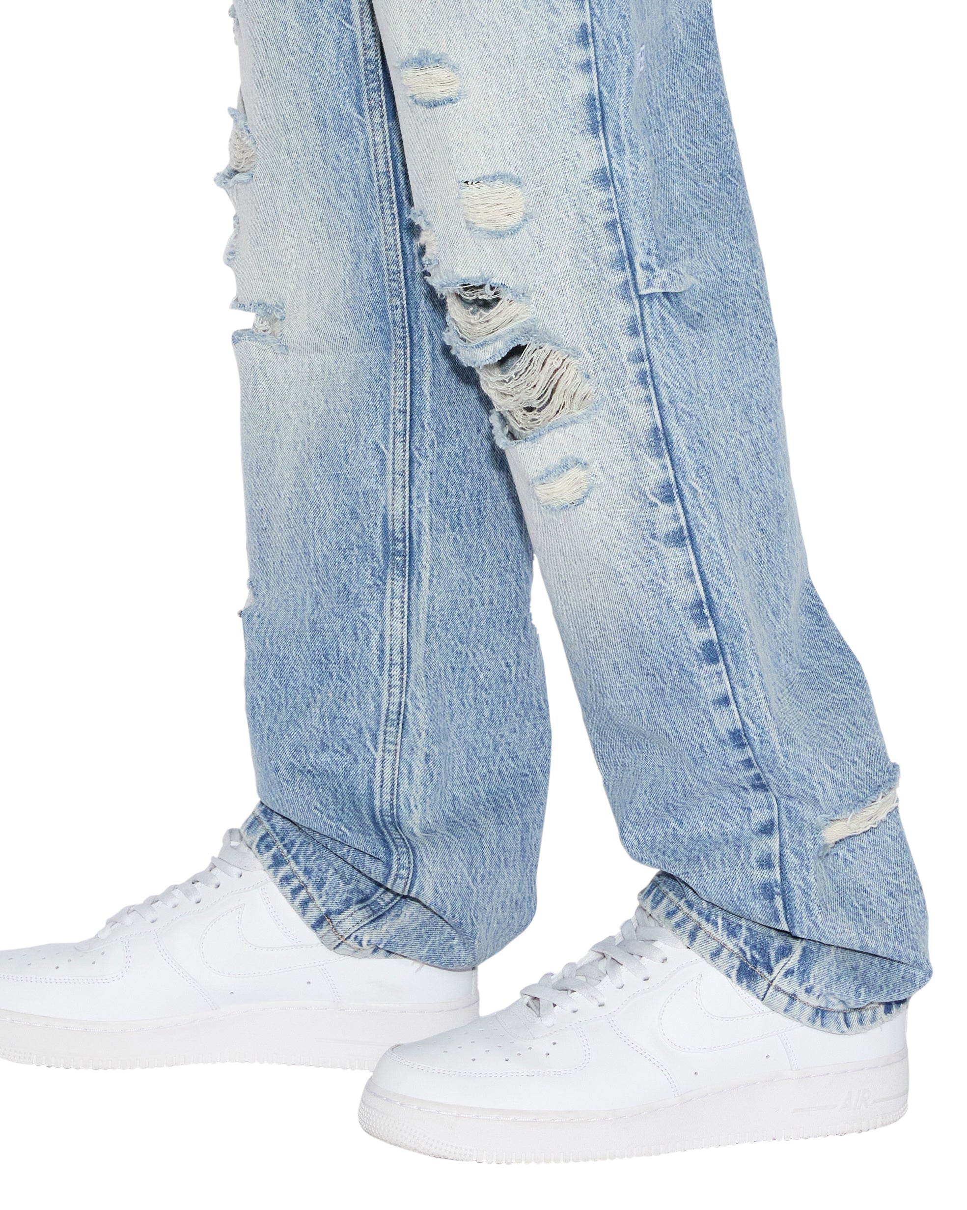 MENS  HAZLOW NU HERITAGE TRASHED STRAIGHT DENIM JEANS