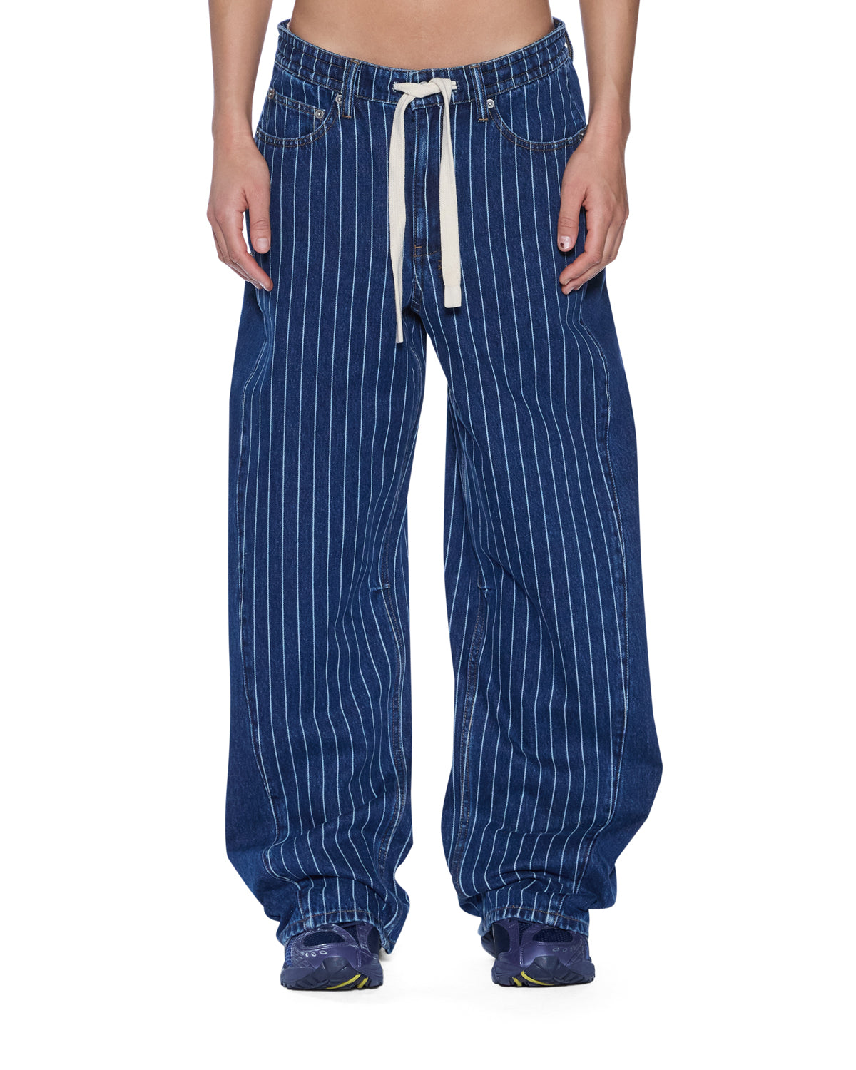 WOMENS KSUPER MAYFAIR BLUE SPLICED OVERSIZED DENIM JEANS