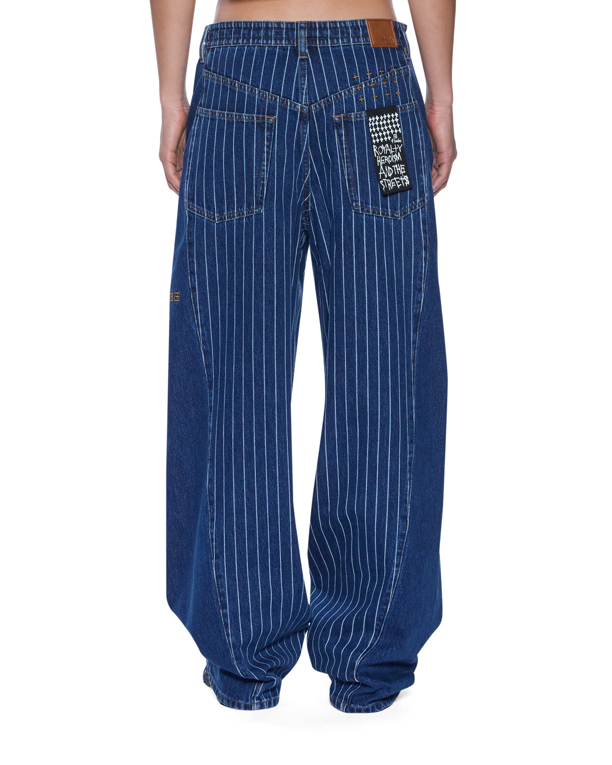 WOMENS  KSUPER MAYFAIR BLUE SPLICED OVERSIZED DENIM JEANS