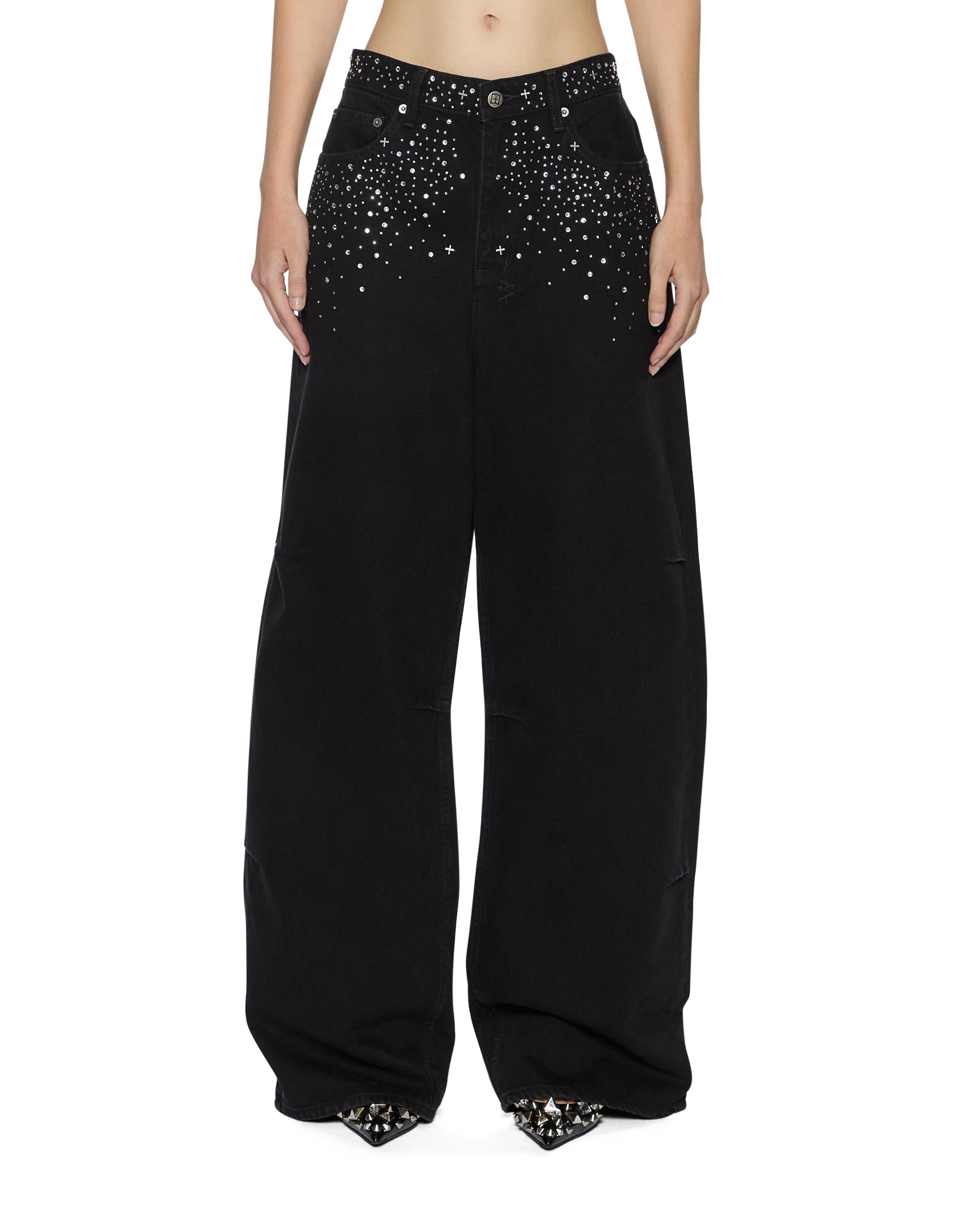 WOMENS KSUPER RENAISSANCE JET BLACK BAGGY DENIM JEANS