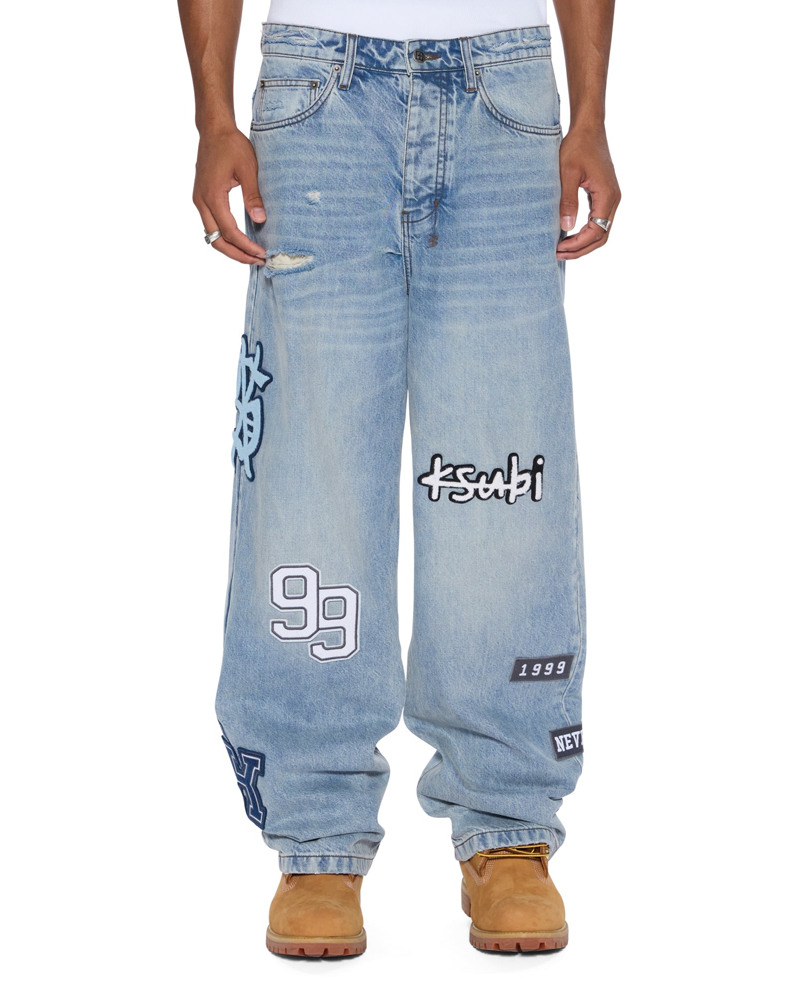 MENS MAXX STRIKER PATCHED DENIM JEANS