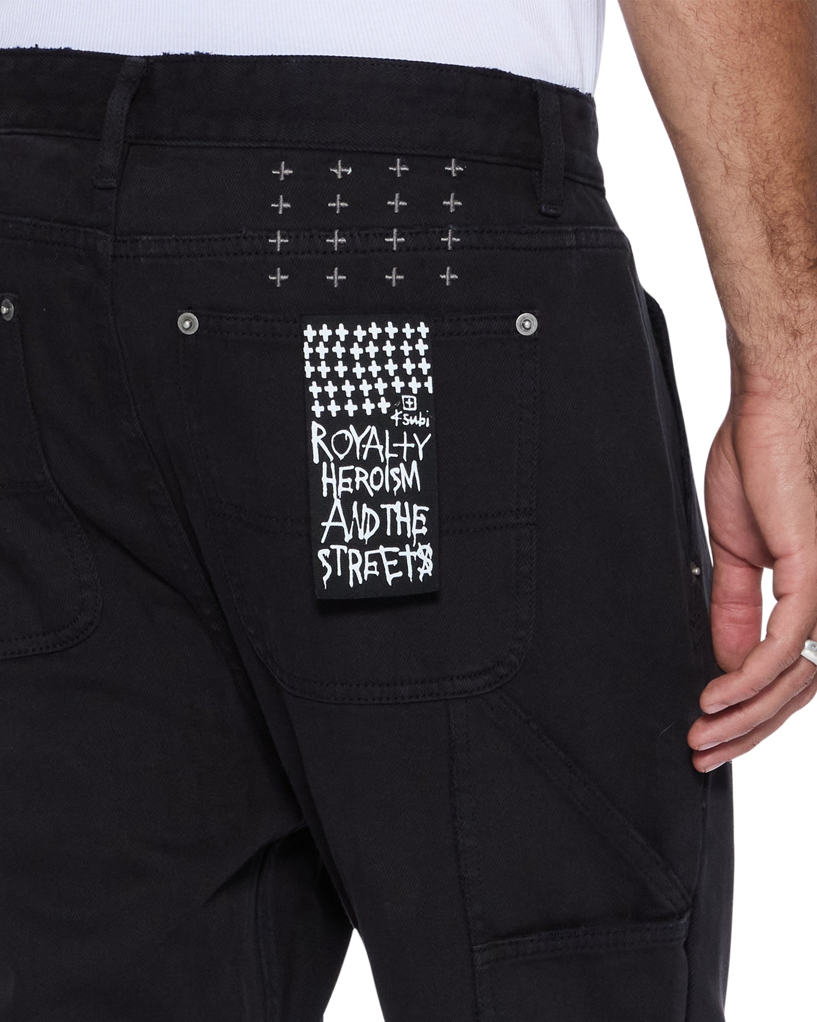 MENS  OPERATOR PANT JASPER BLACK RELAXED PANTS