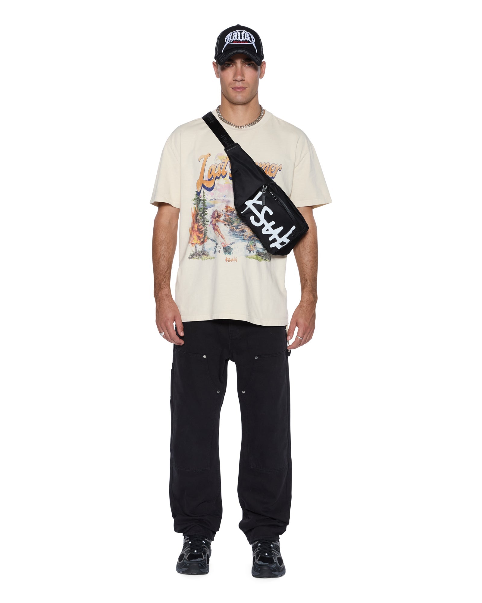 MENS  OPERATOR PANT JASPER BLACK RELAXED PANTS
