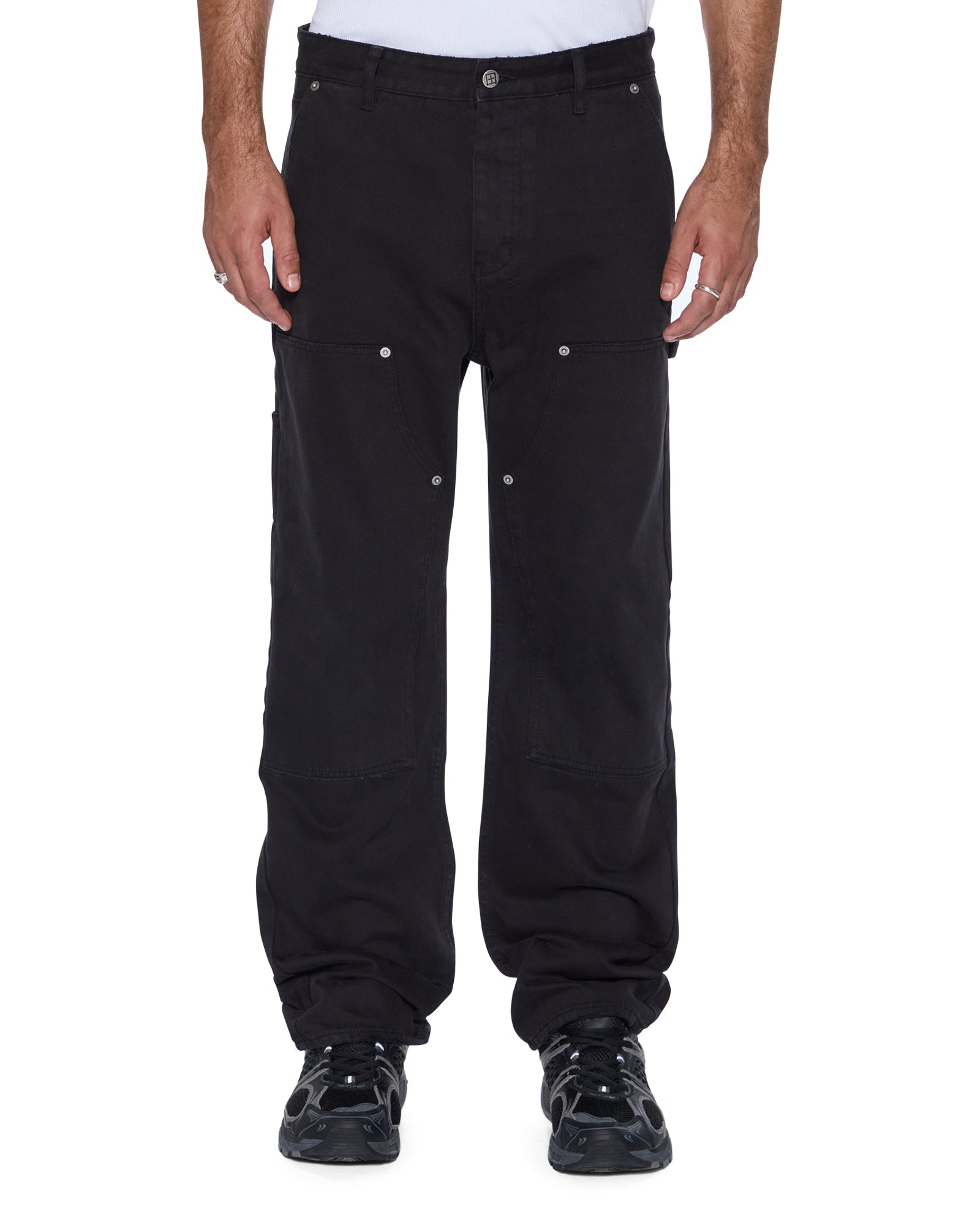 MENS  OPERATOR PANT JASPER BLACK RELAXED PANTS