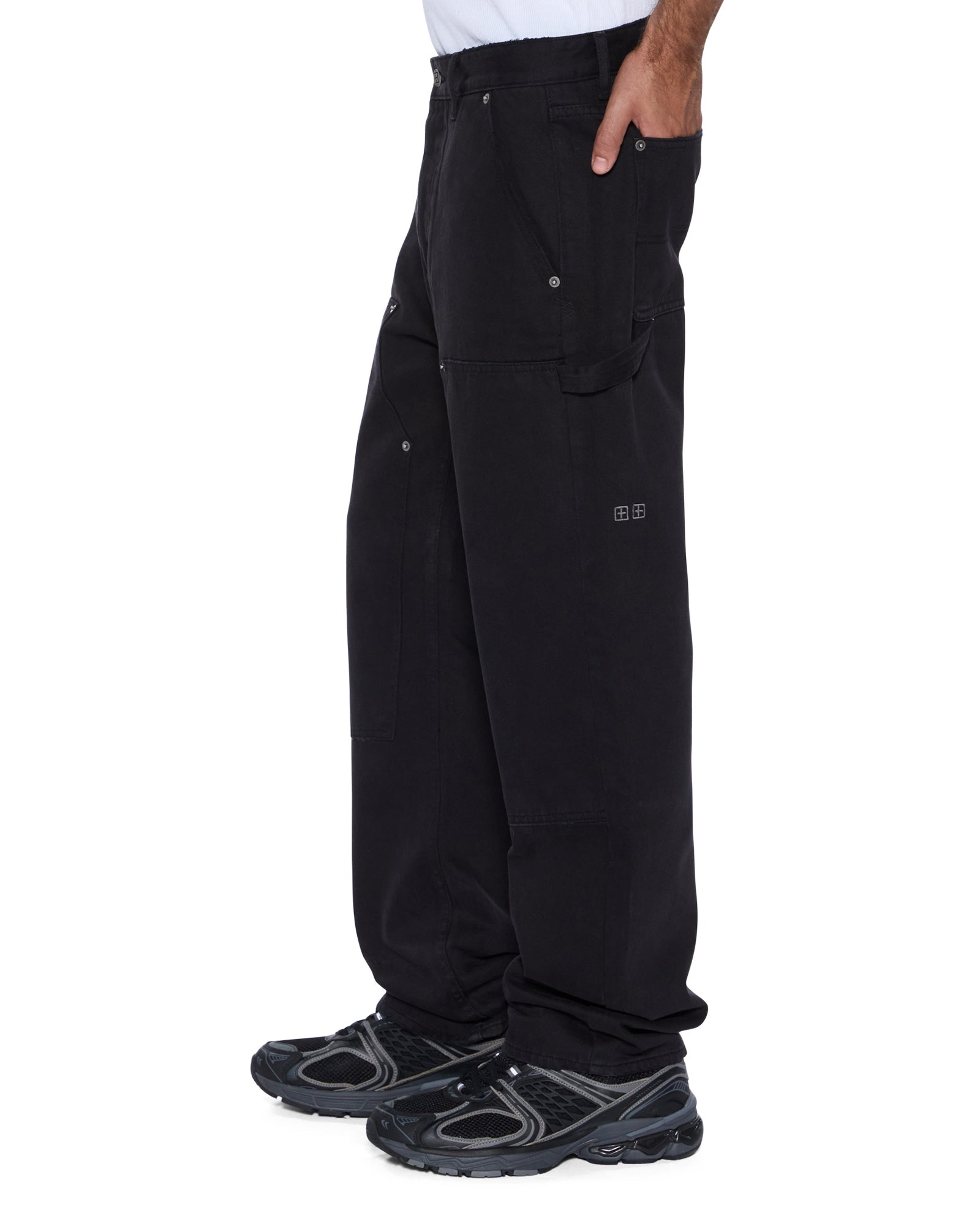MENS  OPERATOR PANT JASPER BLACK RELAXED PANTS