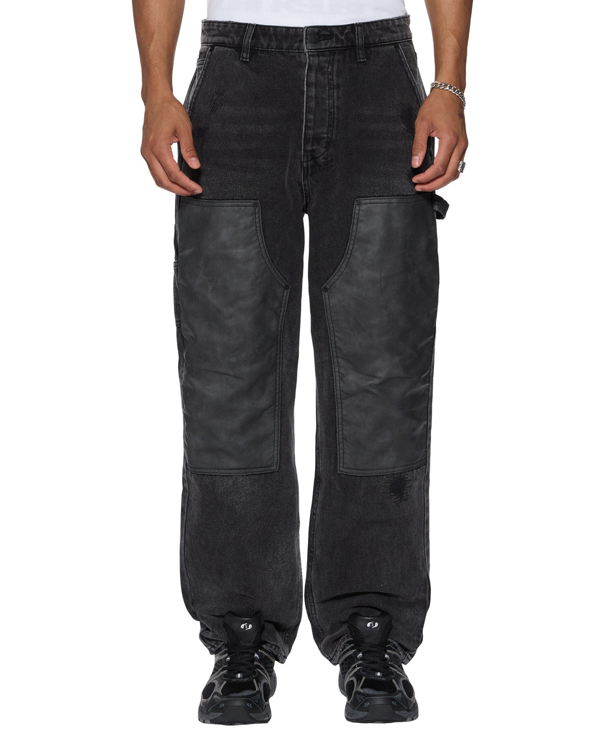 MENS OPERATOR PANT TORQUED BLACK DENIM JEANS