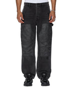 MENS OPERATOR PANT TORQUED BLACK DENIM JEANS
