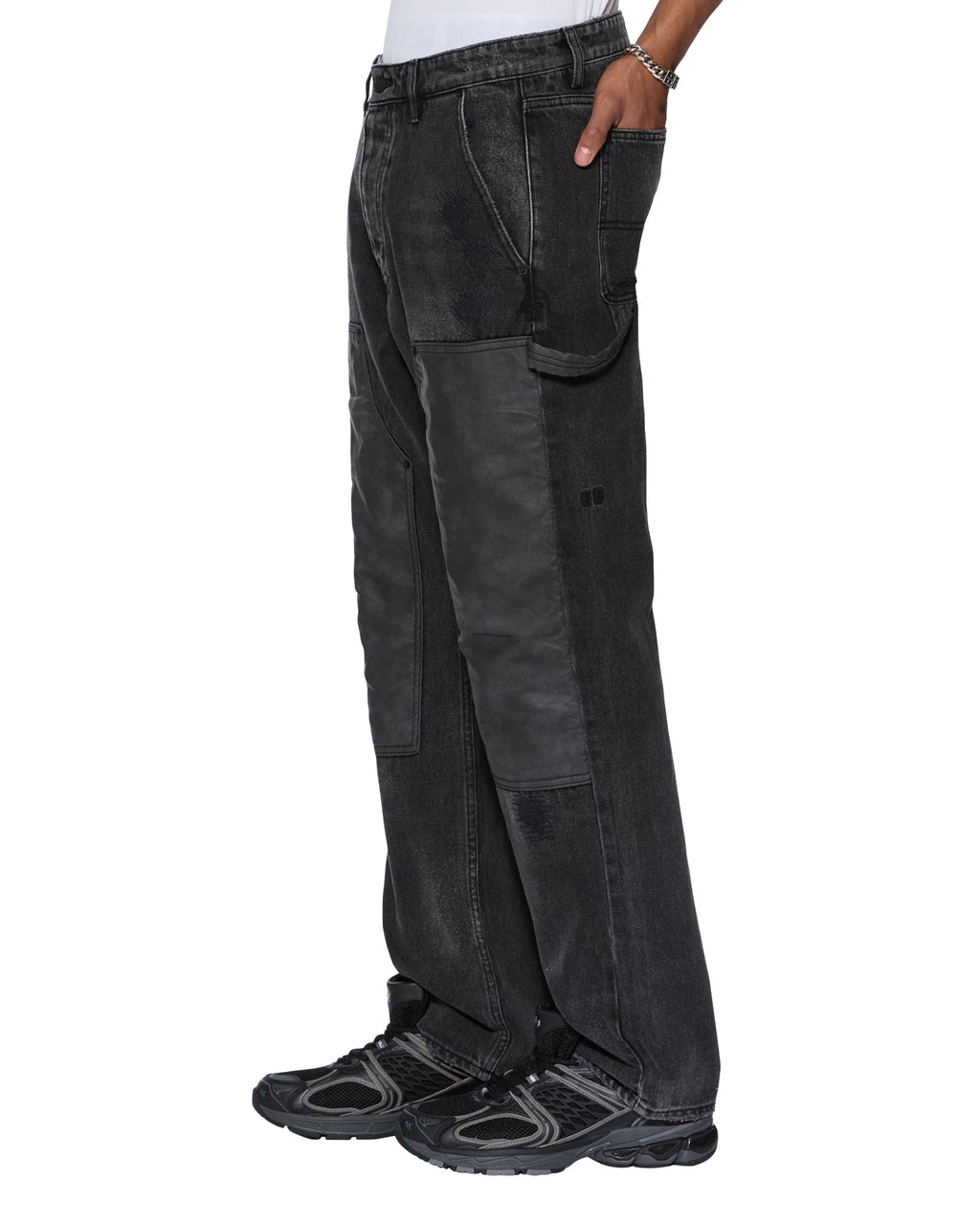 MENS OPERATOR PANT TORQUED BLACK DENIM JEANS