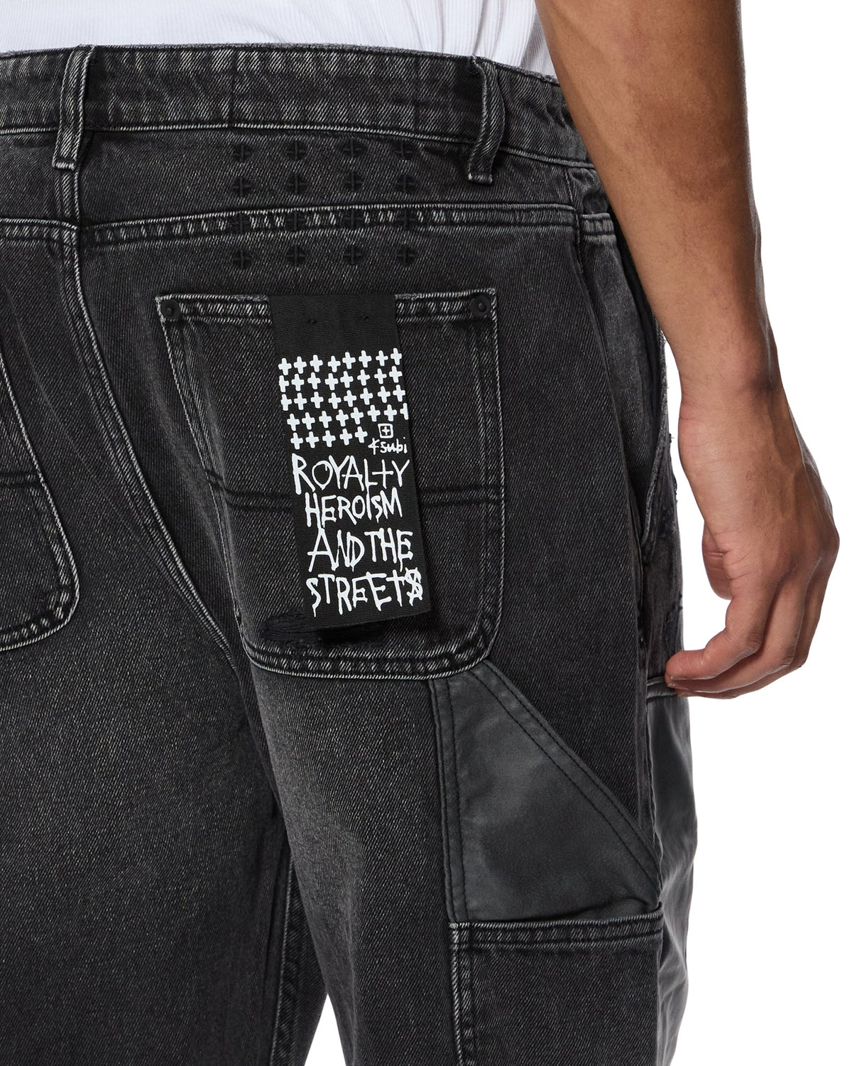 MENS OPERATOR PANT TORQUED BLACK DENIM JEANS