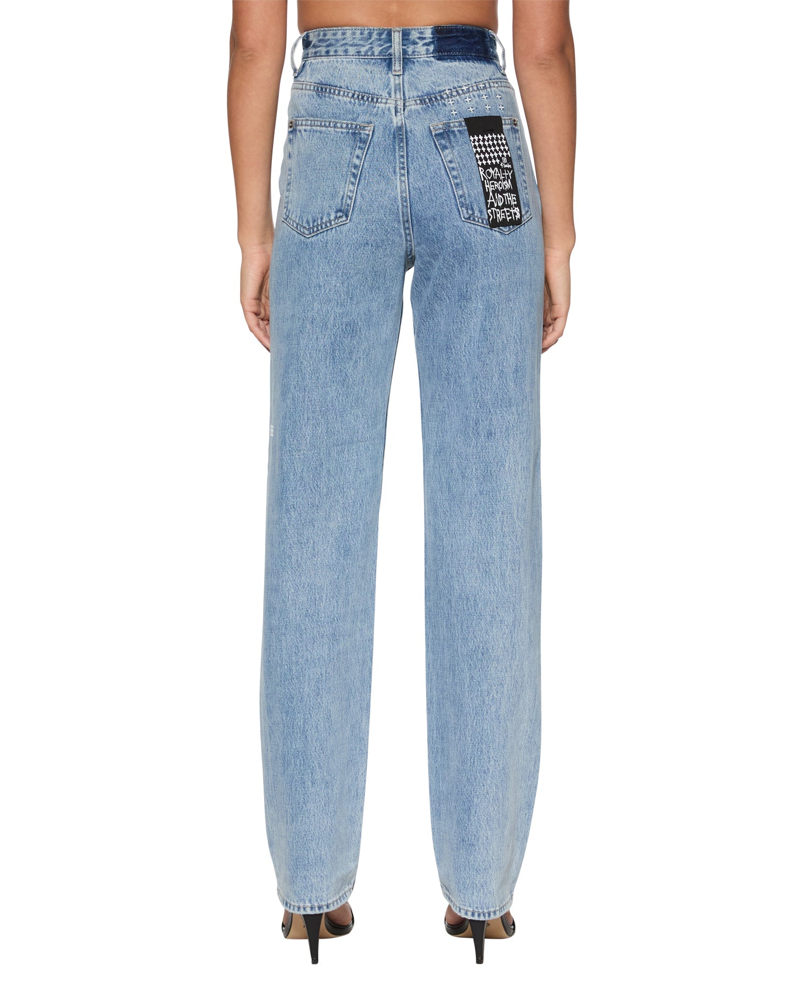 WOMENS  PLAYBACK AUTHENTIK TRASHED STRAIGHT DENIM JEANS