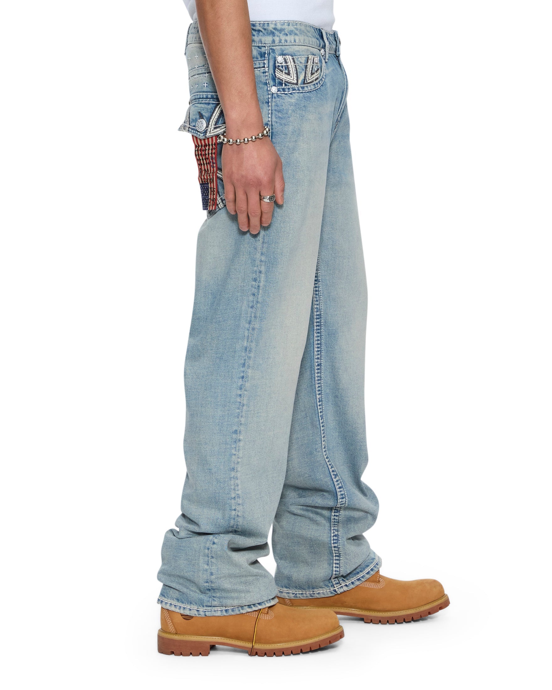 MENS  KSUBI X ALICE HOLLYWOOD TORO PUNK BOOTCUT DENIM JEANS