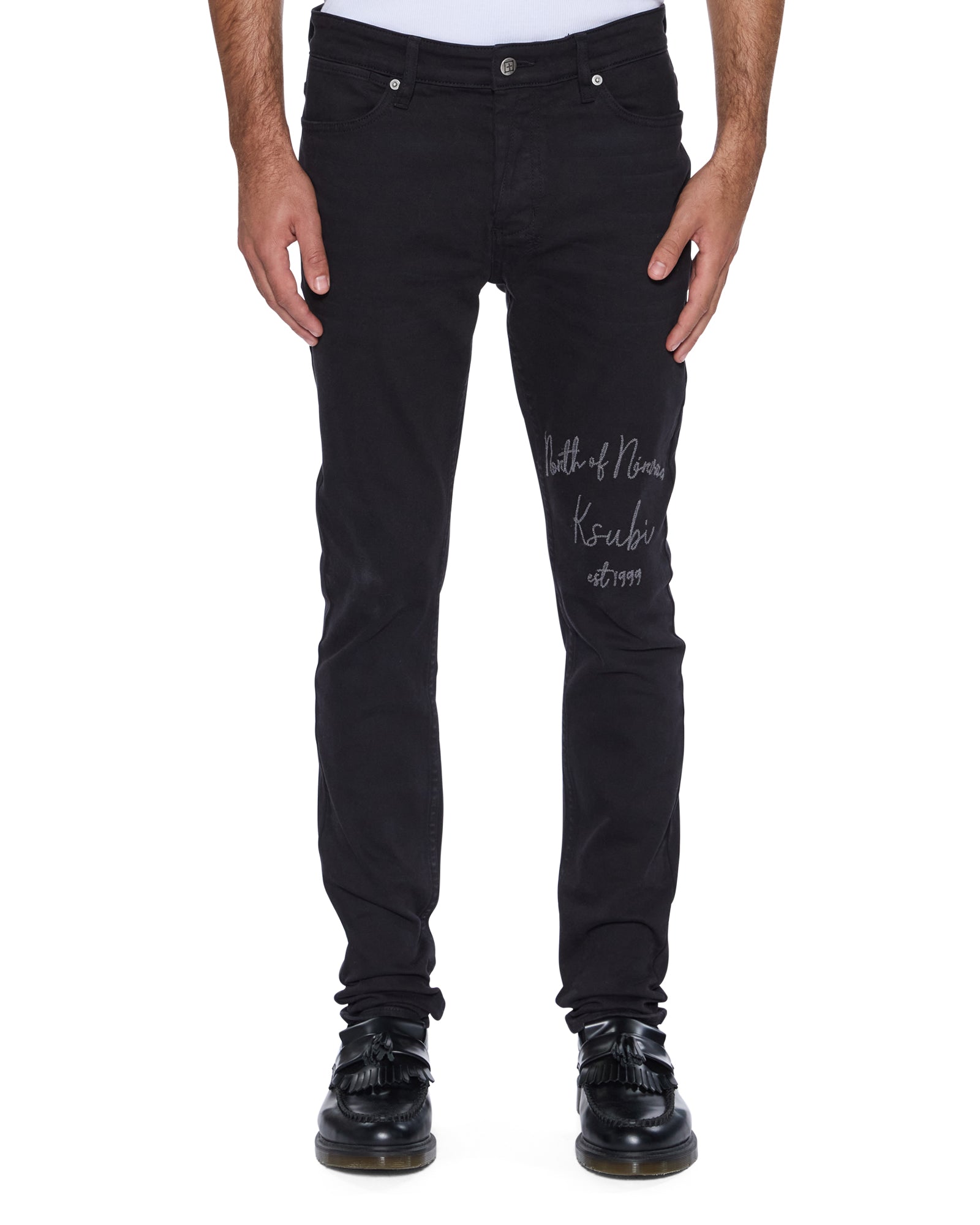 MENS VAN WINKLE JASPER BLACK ARCH SKINNY DENIM JEANS