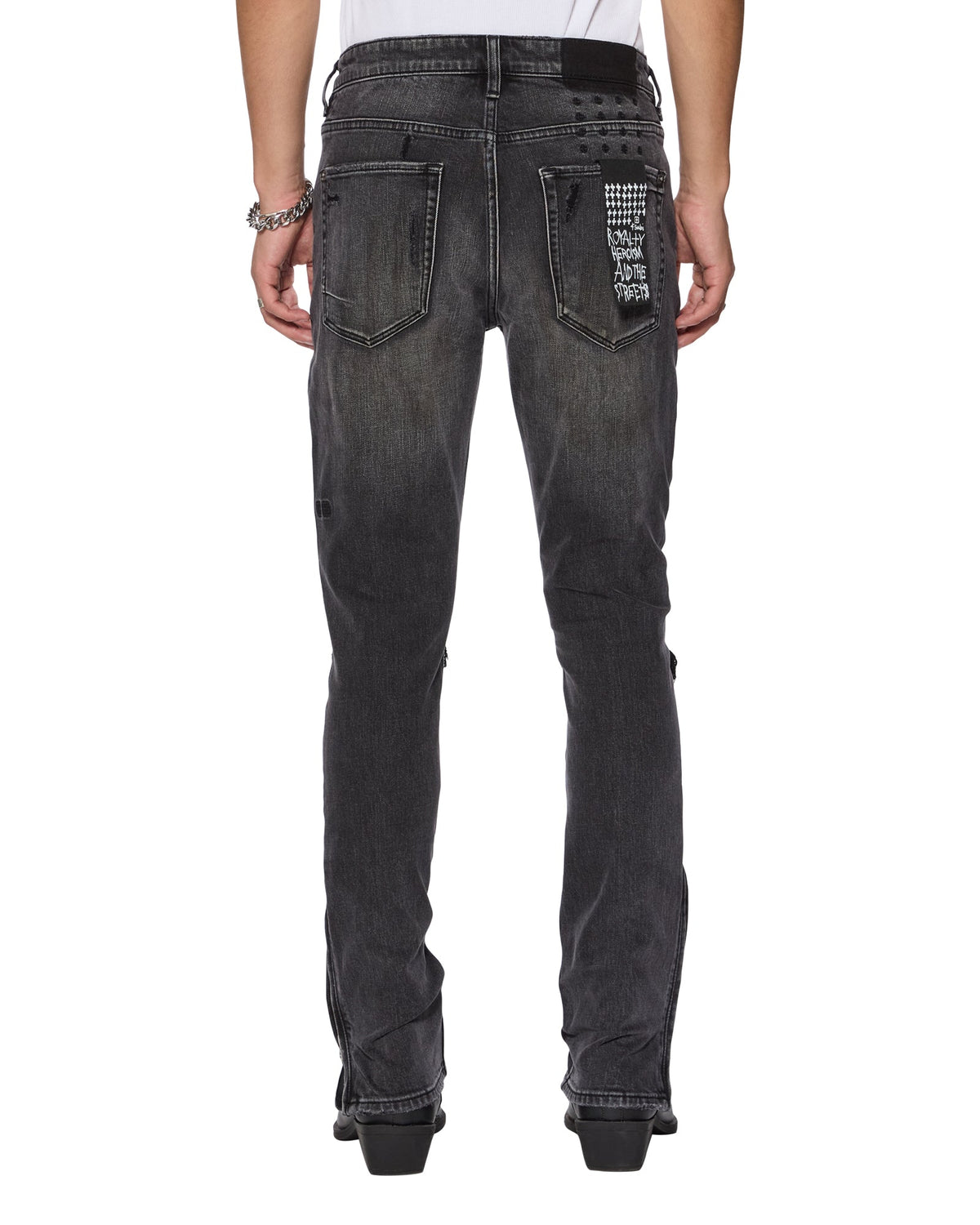 MENS VAN WINKLE TORQUED CHAMBER BLACK DENIM JEANS