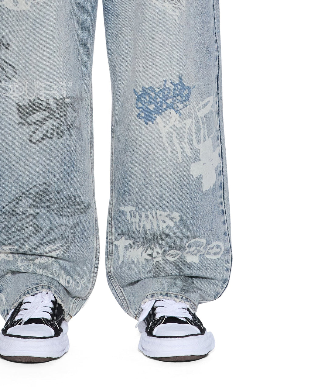 MENS MAXX ROGUE BLUE GRAFFITI DENIM JEANS