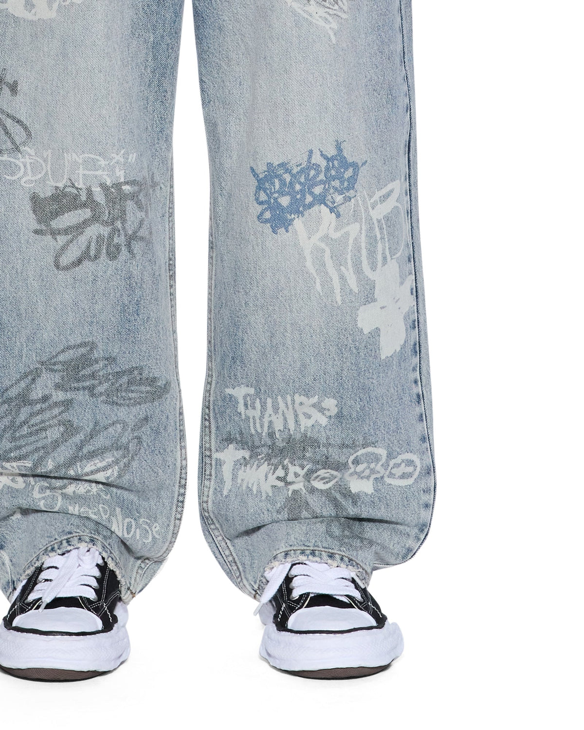 MENS MAXX ROGUE BLUE GRAFFITI DENIM JEANS
