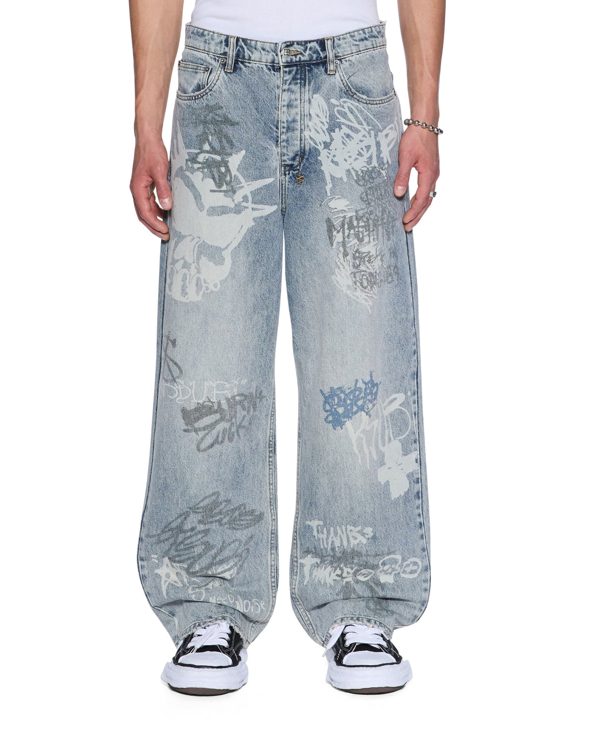 MENS MAXX ROGUE BLUE GRAFFITI DENIM JEANS