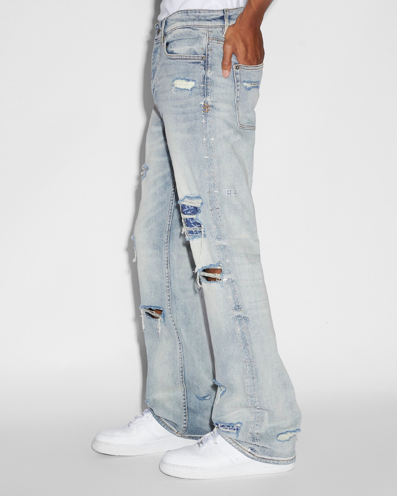 MENS  BRONKO DYANAMITE METAL BOOTCUT DENIM JEANS
