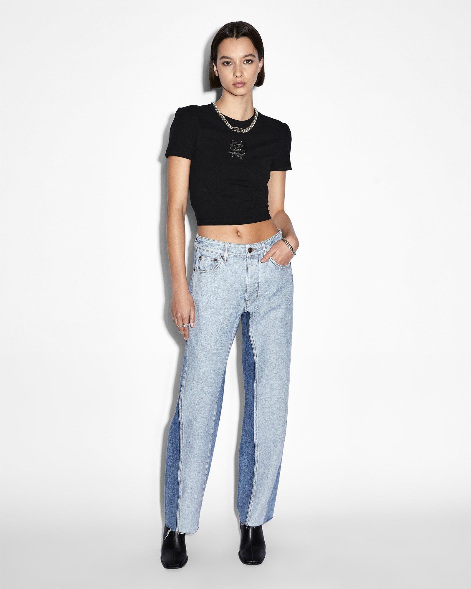 WOMENS  BROOKLYN JEAN RECREATE STRAIGHT DENIM JEANS