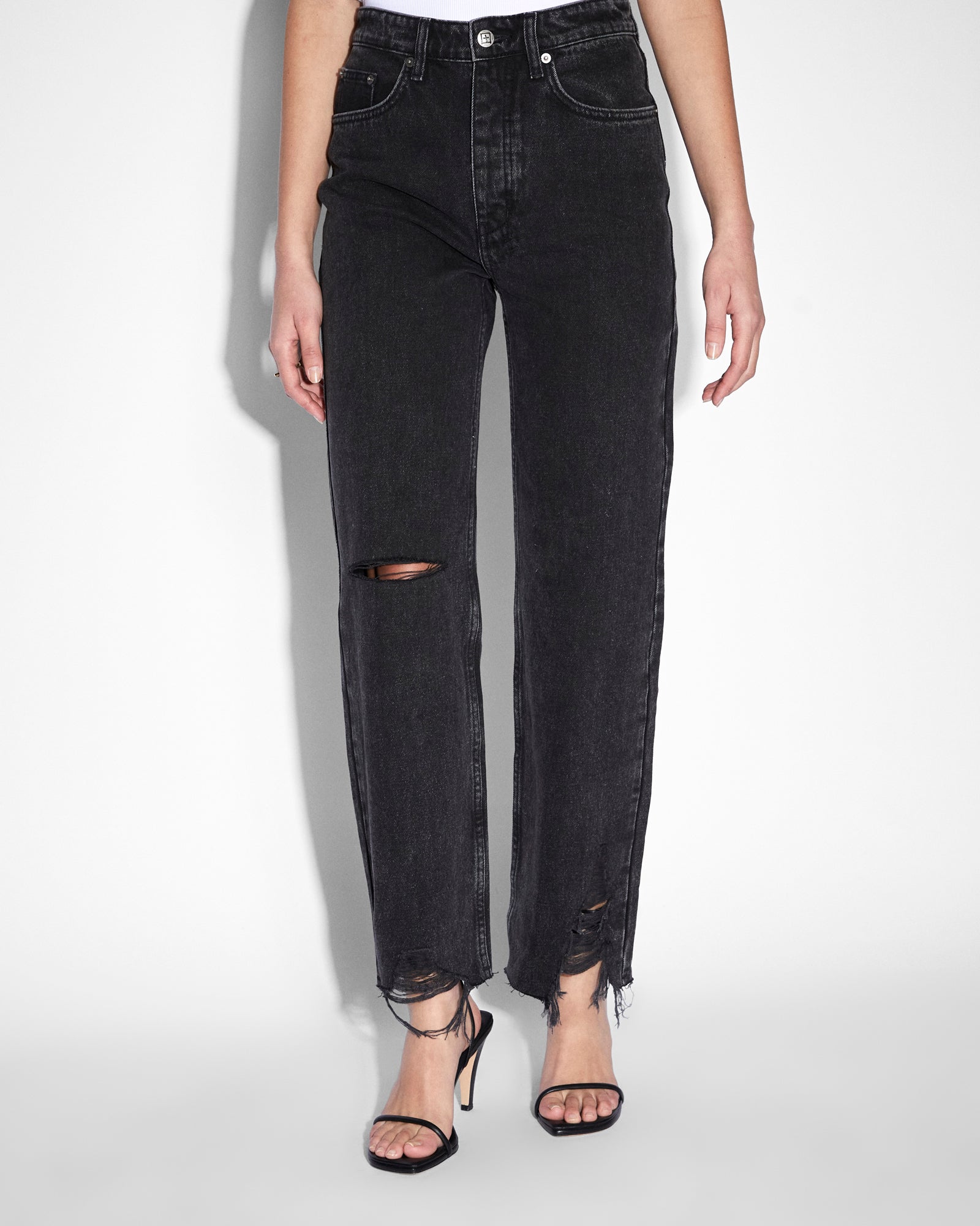 WOMENS  BROOKLYN JEAN SHADOW TRASHED STRAIGHT DENIM JEANS