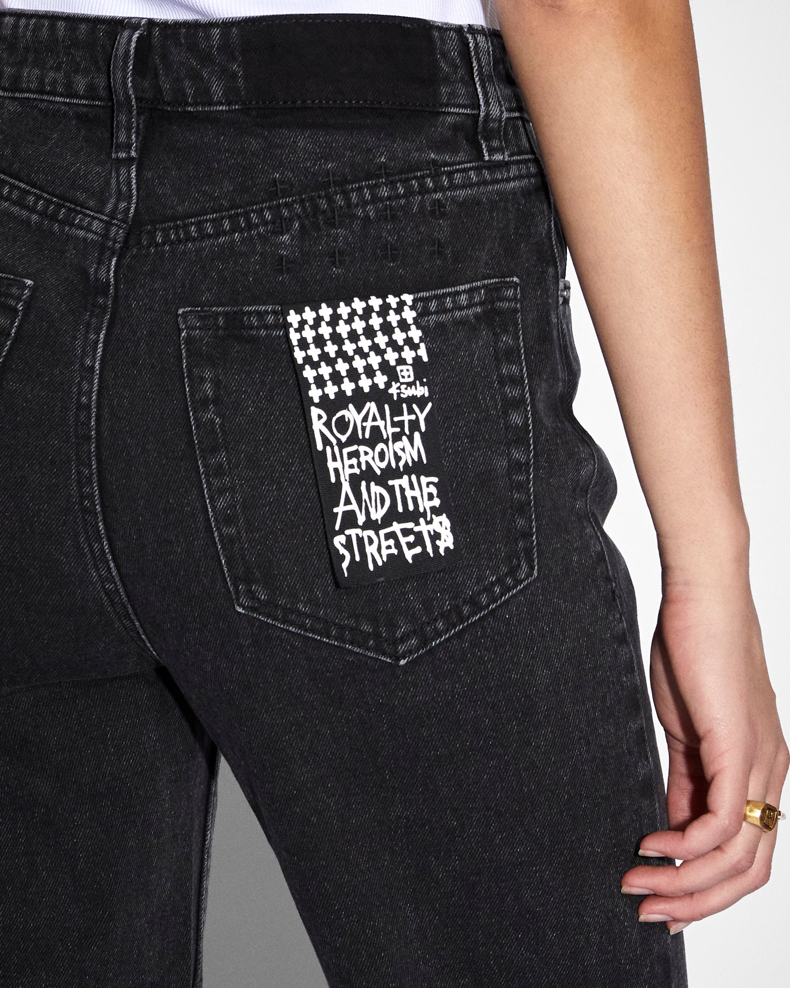 WOMENS  BROOKLYN JEAN SHADOW TRASHED STRAIGHT DENIM JEANS