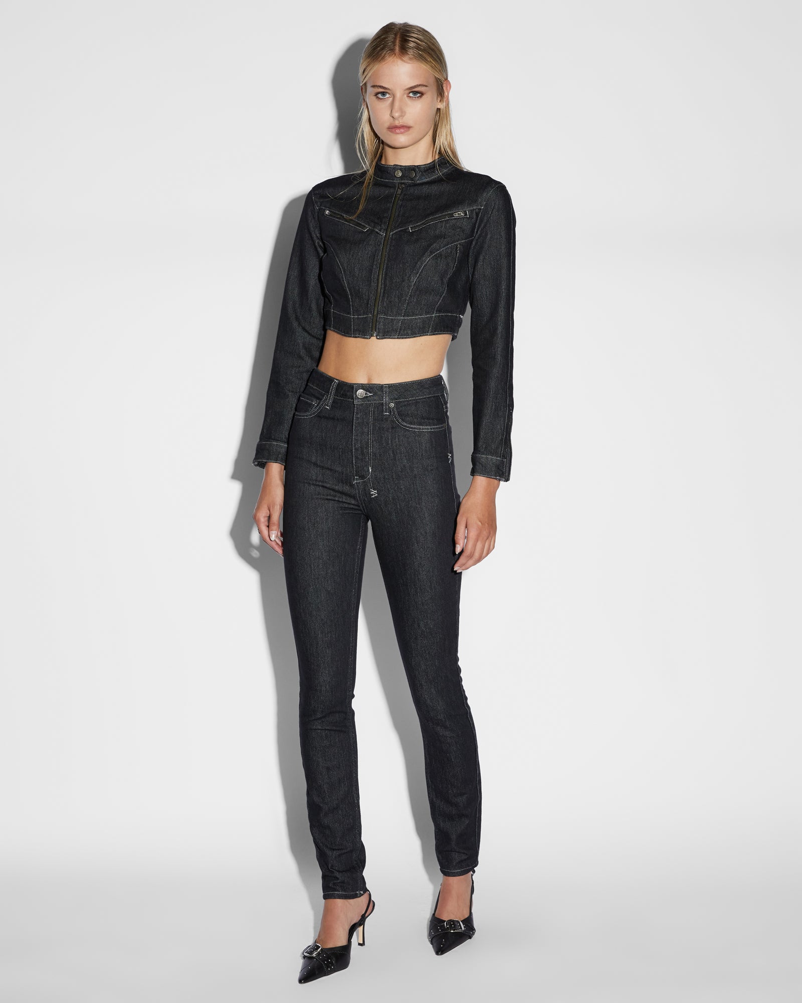 WOMENS  HI N WASTED XTRA MIDNIGHT SKINNY DENIM JEANS