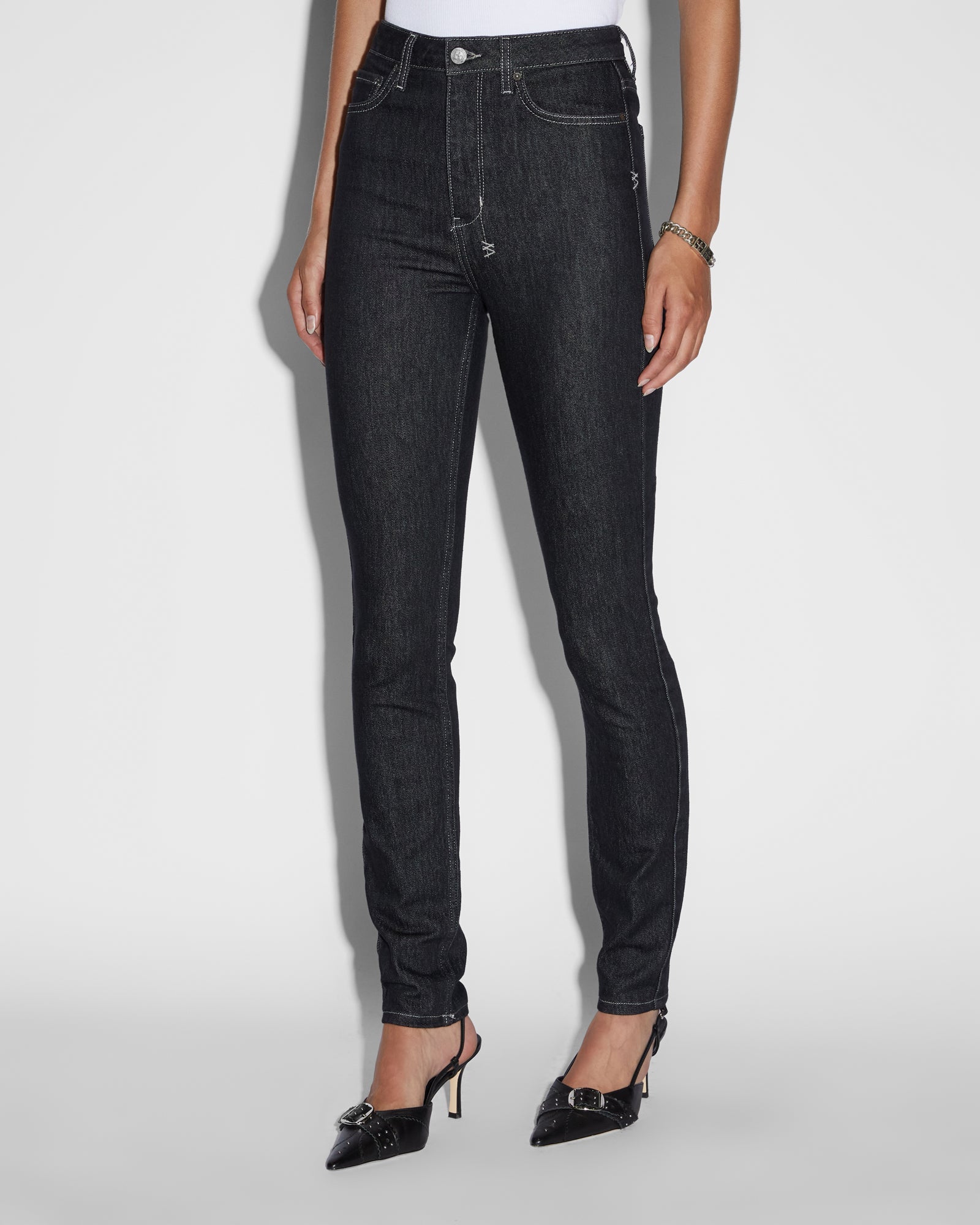 WOMENS  HI N WASTED XTRA MIDNIGHT SKINNY DENIM JEANS